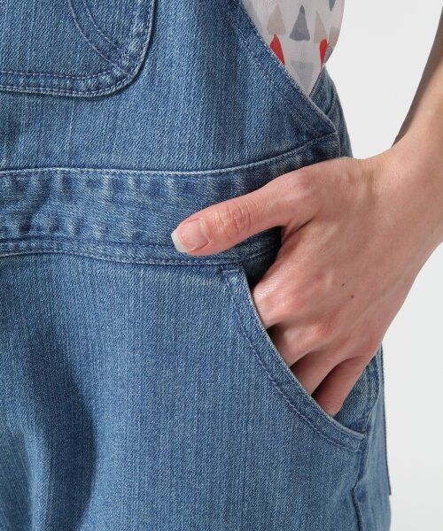 Heather（ヘザー）の「デニムサロペットパンツ（パンツ・レディース・ホワイト/ライトブルー・Ｓ/Ｍ）」の7枚目の写真