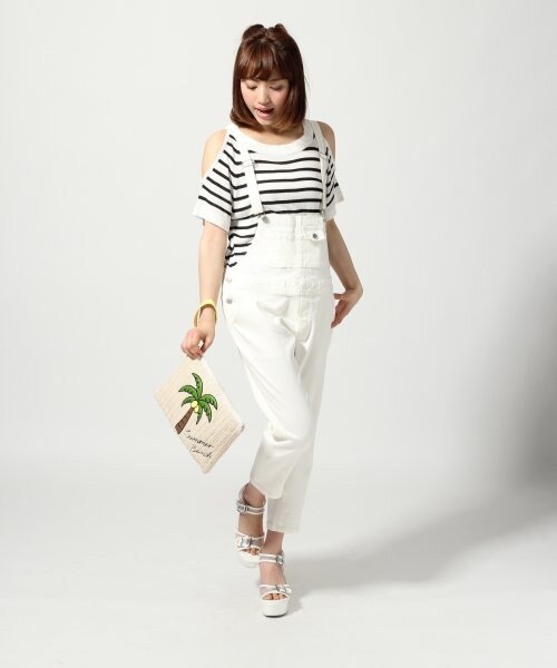 Heather（ヘザー）の「デニムサロペットパンツ（パンツ・レディース・ホワイト/ライトブルー・Ｓ/Ｍ）」の11枚目の写真