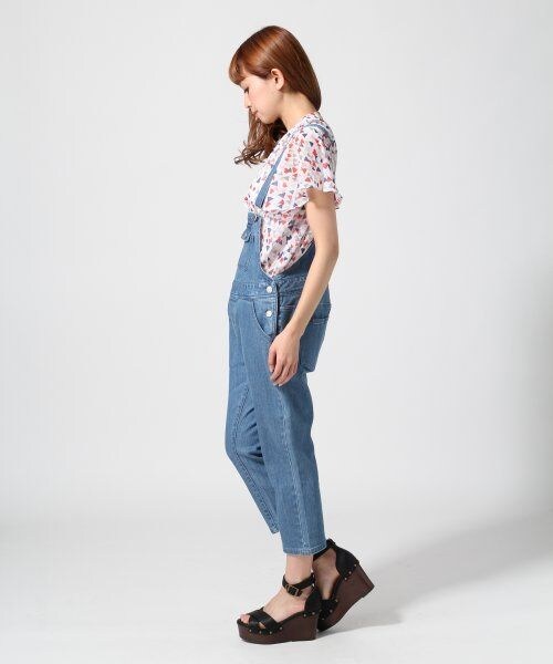 Heather（ヘザー）の「デニムサロペットパンツ（パンツ・レディース・ホワイト/ライトブルー・Ｓ/Ｍ）」の3枚目の写真