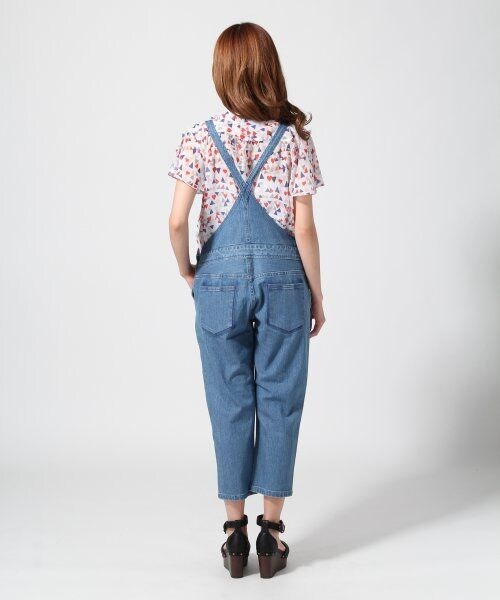 Heather（ヘザー）の「デニムサロペットパンツ（パンツ・レディース・ホワイト/ライトブルー・Ｓ/Ｍ）」の4枚目の写真