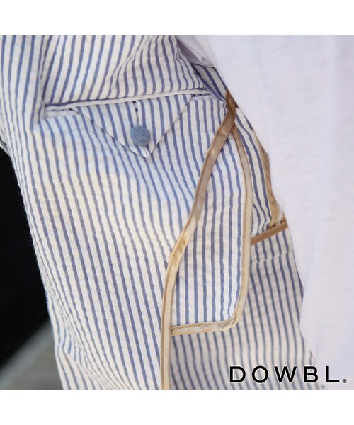 DOWBL（ダブル）の「シアサッカーテーラードジャケット（ジャケット/アウター・メンズ・ホワイトブルー・42/44/46）」の4枚目の写真