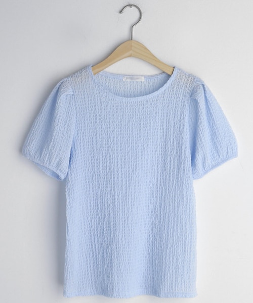 DHOLIC(ディーホリック)の「リンクルパフスリーブブラウス(シャツ/ブラウス・レディース・ホワイト/ブルー/パープル/ピンク・FREE)」の2枚目の写真