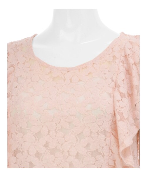 MAJESTIC LEGON（マジェスティックレゴン）の「☆肩フリルレースPO（トップス・レディース・ピンク/アイボリー/オフ・Free）」の3枚目の写真