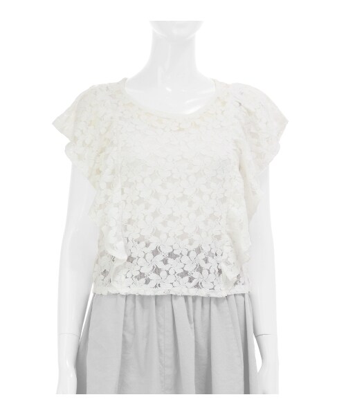 MAJESTIC LEGON（マジェスティックレゴン）の「☆肩フリルレースPO（トップス・レディース・ピンク/アイボリー/オフ・Free）」の10枚目の写真