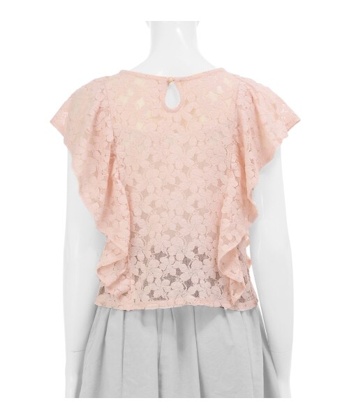 MAJESTIC LEGON（マジェスティックレゴン）の「☆肩フリルレースPO（トップス・レディース・ピンク/アイボリー/オフ・Free）」の5枚目の写真