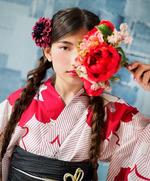 FLAG by ALEXIA STAM(フラッグバイアリシアスタン)の「浴衣(浴衣・キッズ・ホワイト・140~150cm)」の1枚目の写真