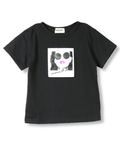 RADCHAP(ラッドチャップ)の「【プチプラ】転写プリント半袖Tシャツ(Tシャツ/カットソー・キッズ・オフホワイト/ブラック・90cm~140cm)」の2枚目の写真