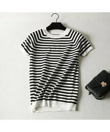 SaaCha | コットンボーダーサマーニット(ニット/セーター)