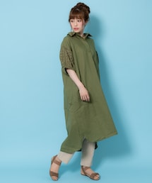 shop DADA | 袖ﾚｰｽ襟付きﾛﾝｸﾞｼｬﾂ（9S13-2503305）(シャツ/ブラウス)