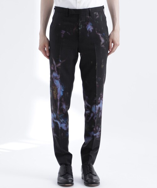 LAD MUSICIAN（ラッドミュージシャン）の「ウールギャバジン（パンツ・メンズ・WHT/BLK・42/44/MODEL:176cm SIZE:44）」の2枚目の写真