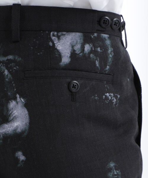 LAD MUSICIAN（ラッドミュージシャン）の「ウールギャバジン（パンツ・メンズ・WHT/BLK・42/44/MODEL:176cm SIZE:44）」の8枚目の写真