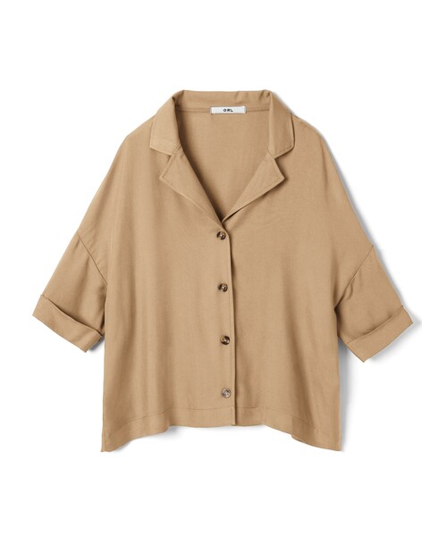 GRL（グレイル）の「オープンカラーシャツ（シャツ/ブラウス・レディース・ブラック/ベージュ/オフホワイト・F）」の3枚目の写真