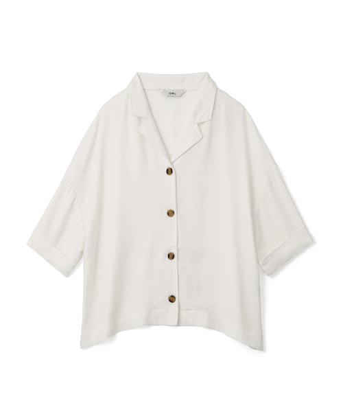 GRL（グレイル）の「オープンカラーシャツ（シャツ/ブラウス・レディース・ブラック/ベージュ/オフホワイト・F）」の2枚目の写真