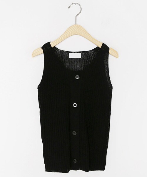 DHOLIC（ディーホリック）の「フェイクボタンニットスリーブレス（タンクトップ・レディース・グリーン/ホワイト/ベージュ/ブラック/オレンジ・FREE）」の3枚目の写真