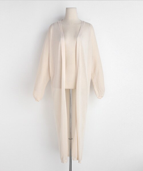 DHOLIC（ディーホリック）の「ロングニットオープンカーディガン（カーディガン/ボレロ・レディース・ホワイト/ブラック/ベージュ・FREE）」の3枚目の写真