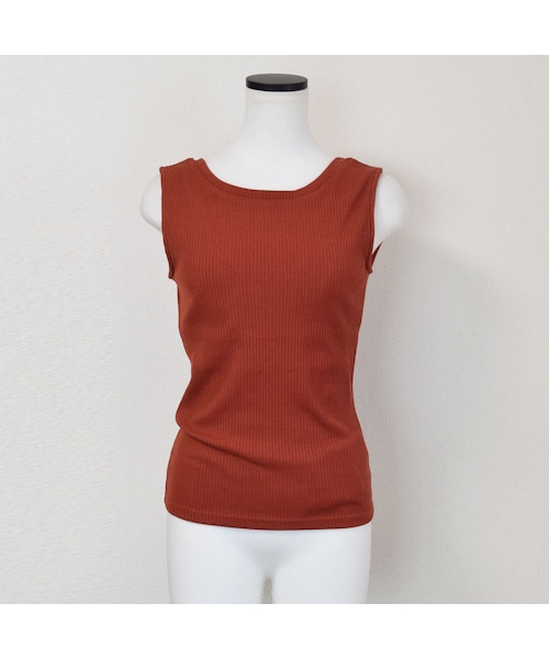 no brand(ノーブランド)の「バックオープンリブタンク(パット付き)(タンクトップ・レディース・その他)」の9枚目の写真