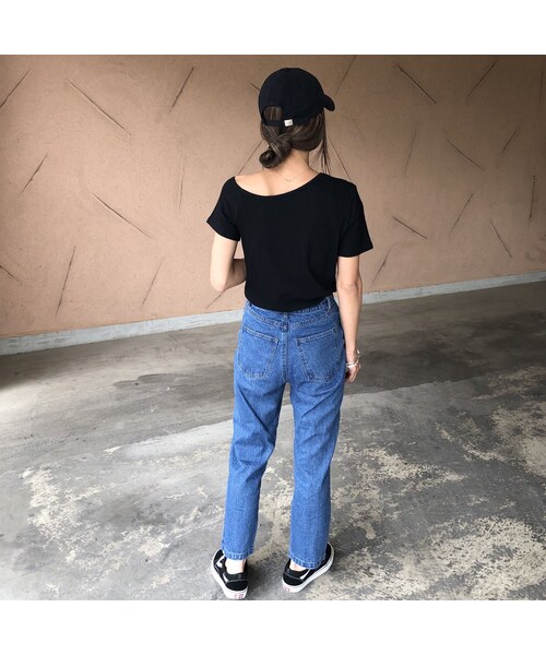 copine（コピン）の「大人可愛い！ワイドリブアシメネックトップス(2color)【クリックポスト対象商品】（Tシャツ/カットソー・レディース・その他）」の8枚目の写真