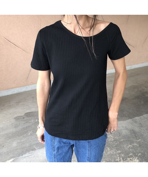 copine（コピン）の「大人可愛い！ワイドリブアシメネックトップス(2color)【クリックポスト対象商品】（Tシャツ/カットソー・レディース・その他）」の12枚目の写真