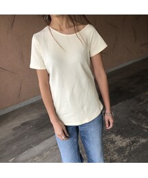 copine | 大人可愛い！ワイドリブアシメネックトップス(2color)【クリックポスト対象商品】(Tシャツ/カットソー)