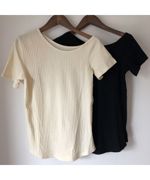 copine（コピン）の「大人可愛い！ワイドリブアシメネックトップス(2color)【クリックポスト対象商品】（Tシャツ/カットソー・レディース・その他）」の13枚目の写真