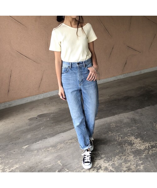 copine（コピン）の「大人可愛い！ワイドリブアシメネックトップス(2color)【クリックポスト対象商品】（Tシャツ/カットソー・レディース・その他）」の5枚目の写真