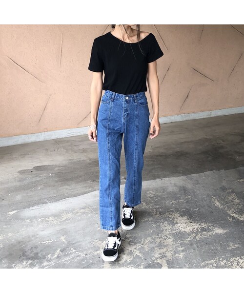 copine（コピン）の「大人可愛い！ワイドリブアシメネックトップス(2color)【クリックポスト対象商品】（Tシャツ/カットソー・レディース・その他）」の7枚目の写真