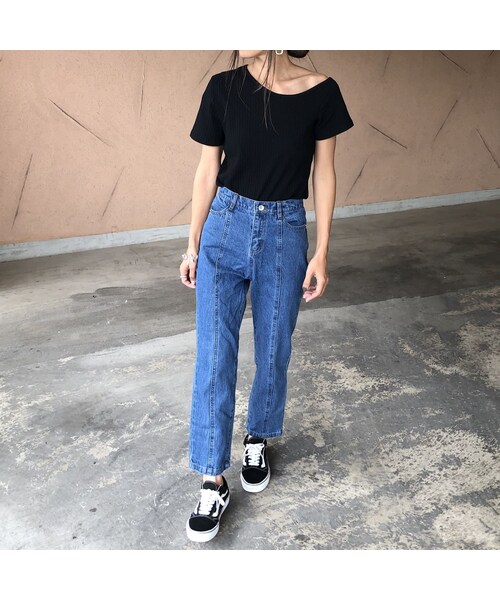 copine（コピン）の「大人可愛い！ワイドリブアシメネックトップス(2color)【クリックポスト対象商品】（Tシャツ/カットソー・レディース・その他）」の10枚目の写真