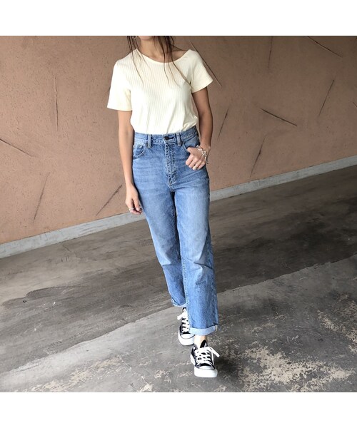 copine（コピン）の「大人可愛い！ワイドリブアシメネックトップス(2color)【クリックポスト対象商品】（Tシャツ/カットソー・レディース・その他）」の3枚目の写真