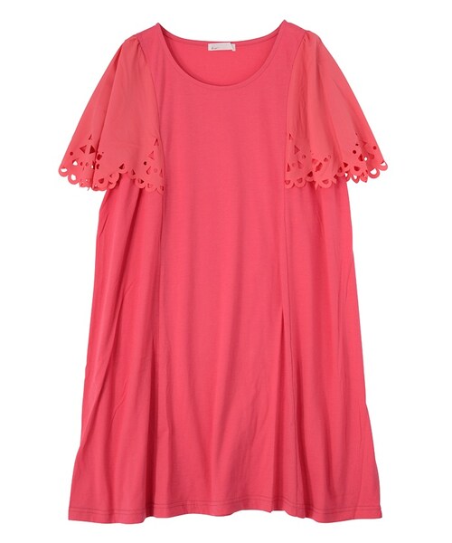 Ne-net（ネネット）の「ネ・ネット / (P)キツネカットワーク / ワンピース（ワンピース/ドレス・レディース・white(01)/khaki(09)/red(21)・02）」の8枚目の写真