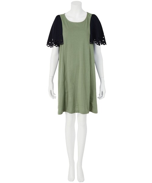 Ne-net（ネネット）の「ネ・ネット / (P)キツネカットワーク / ワンピース（ワンピース/ドレス・レディース・white(01)/khaki(09)/red(21)・02）」の3枚目の写真