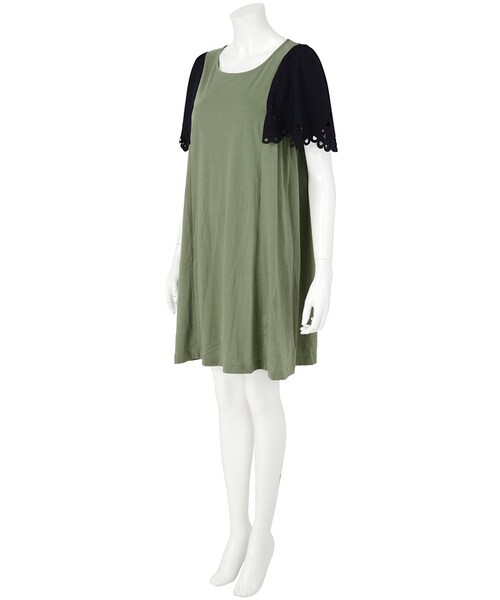 Ne-net（ネネット）の「ネ・ネット / (P)キツネカットワーク / ワンピース（ワンピース/ドレス・レディース・white(01)/khaki(09)/red(21)・02）」の7枚目の写真