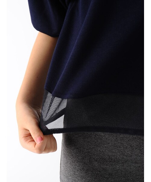 Rinajour（リナジュール）の「スソメッシュトップス（トップス・レディース・GREY/NAVY/WHITE・F）」の22枚目の写真