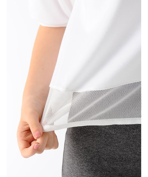 Rinajour（リナジュール）の「スソメッシュトップス（トップス・レディース・GREY/NAVY/WHITE・F）」の8枚目の写真