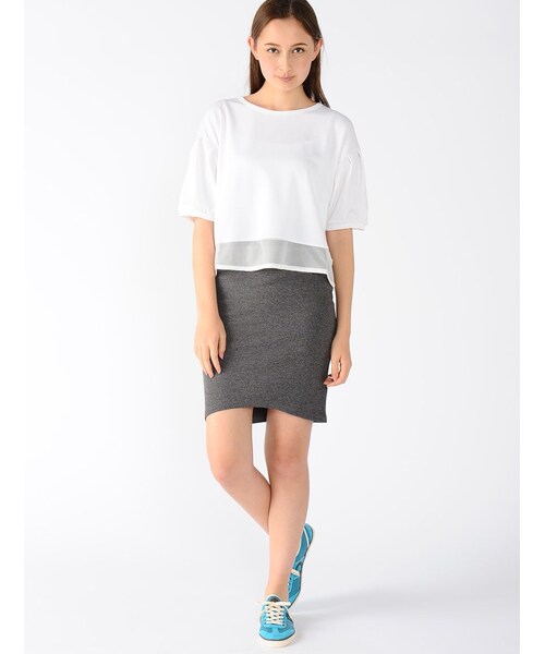 Rinajour（リナジュール）の「スソメッシュトップス（トップス・レディース・GREY/NAVY/WHITE・F）」の3枚目の写真