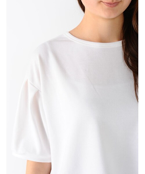 Rinajour（リナジュール）の「スソメッシュトップス（トップス・レディース・GREY/NAVY/WHITE・F）」の6枚目の写真