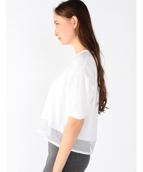 Rinajour（リナジュール）の「スソメッシュトップス（トップス・レディース・GREY/NAVY/WHITE・F）」の4枚目の写真
