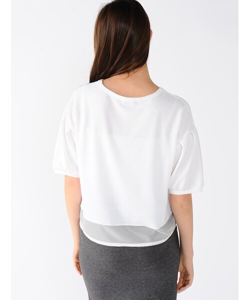 Rinajour（リナジュール）の「スソメッシュトップス（トップス・レディース・GREY/NAVY/WHITE・F）」の5枚目の写真