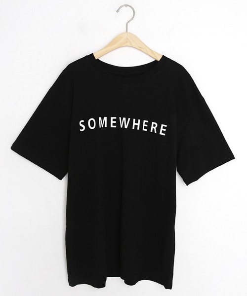 DHOLIC（ディーホリック）の「SOMEWHERE半袖Tシャツ（Tシャツ/カットソー・レディース・ベージュ/ホワイト/ブラック・FREE）」の3枚目の写真