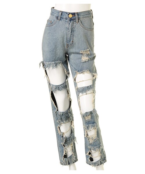 FIG&VIPER(フィグアンドバイパー)の「クラッシュボーイズデニム B(パンツ・レディース・ライトブルー・S/M)」の6枚目の写真