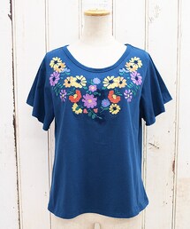 Hamble by Par Avion | 刺繍フレア袖Tシャツ(トップス)