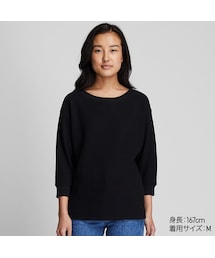 UNIQLO | ワッフルクルーネックT（7分袖）(Tシャツ/カットソー)