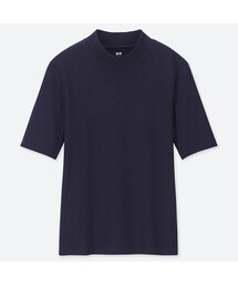 UNIQLO | コットンフライスハイネックT（5分袖）(Tシャツ/カットソー)
