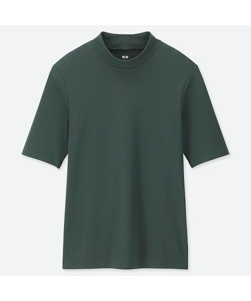 UNIQLO（ユニクロ）の「コットンフライスハイネックT（5分袖