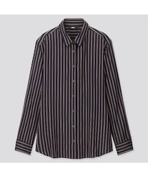 UNIQLO | レーヨンストライプブラウス（長袖）(シャツ/ブラウス)
