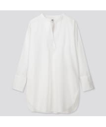 UNIQLO | エクストラファインコットンVネックロングシャツ（長袖）(シャツ/ブラウス)