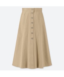 UNIQLO | チノフロントボタンロングスカート（ハイウエスト・丈短め75～79cm）(スカート)