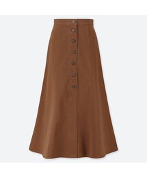UNIQLO | チノフロントボタンロングスカート（ハイウエスト・丈標準80～84cm）(スカート)