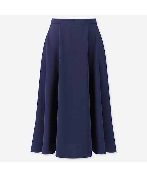 UNIQLO（ユニクロ）の「ドレープサーキュラースカート（丈短め65～69cm）（スカート・レディース・NATURAL 30/BLUE 68/BLACK 09/WINE 19・XXL/XL/XS/M/S/L）」の3枚目の写真