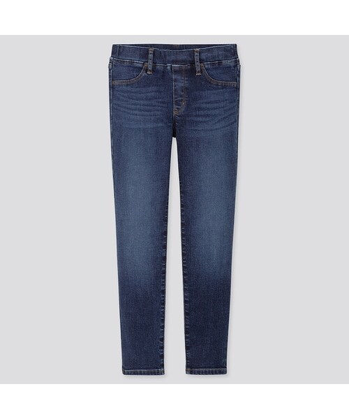 UNIQLO（ユニクロ）の「GIRLS ウルトラストレッチデニムスキニーフィットパンツ（その他パンツ・キッズ・NAVY 69/DARK GRAY EC限定カラー 08/BLUE 67・110/140/150/120/100/160/130）」の3枚目の写真