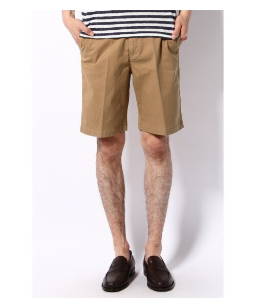 417 EDIFICE（フォーワンセブンエディフィス）の「60/2ツイルショートパンツ（ショート・ハーフパンツ・メンズ・ホワイト/ベージュ/グリーン B/ネイビー/ブルー A/イエロー・S/M/L）」の2枚目の写真